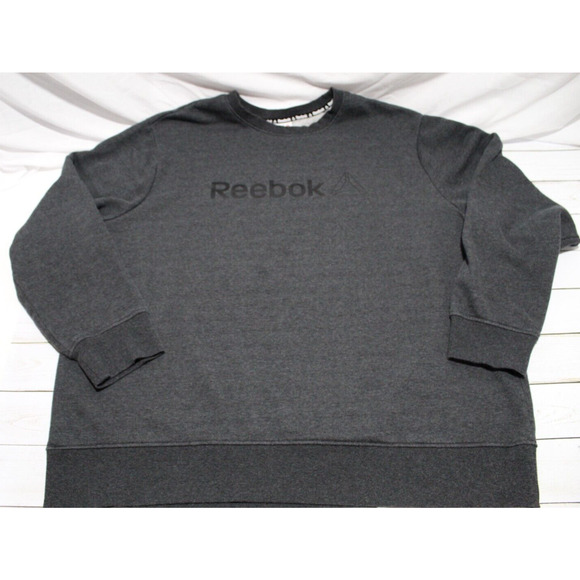 Reebok Men's 3XL Charcoal Gray Sweatshirt Logo Fleece lined Outdoors Camping - Picture 1 of 15